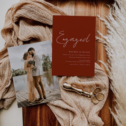 Thin-Script-Einladung zur modernen Verlobung Einladung