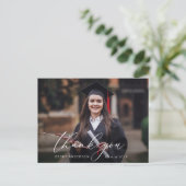 Thin Script modern danke Abschluss Postkarte (Stehend Vorderseite)