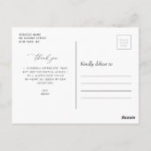 Thin Script modern danke Abschluss Postkarte (Rückseite)