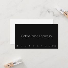 Thin Simple Dark Loyalty Coffee Punch Card Treuekarte