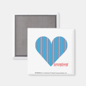 Thin Stripes Aqua 3 Magnet (Vorderseite/Rückseite)