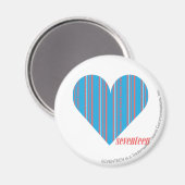 Thin Stripes Aqua 3 Magnet (Vorderseite/Rückseite)