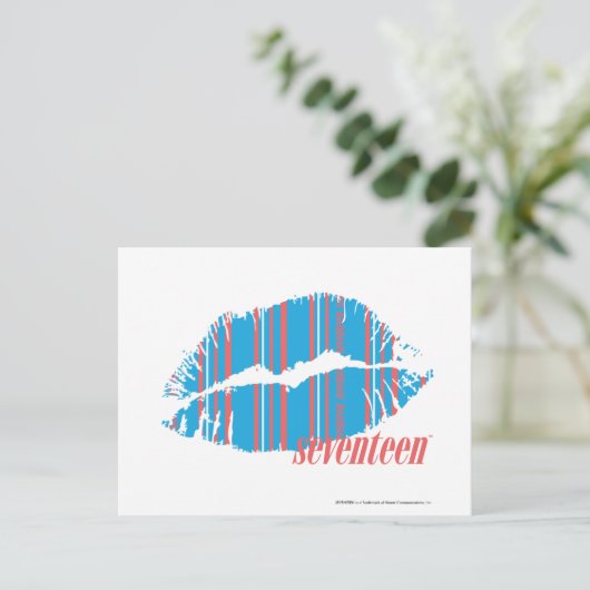 Thin Stripes Aqua Postkarte (Stehend Vorderseite)