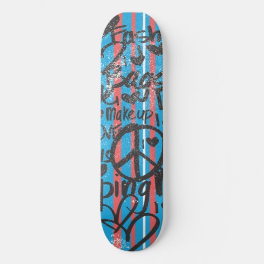 Thin Stripes Aqua Skateboard (Vorderseite)
