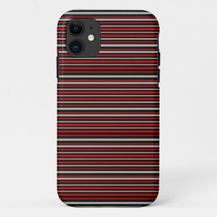 thin stripes in black and red iPhone 11 hülle