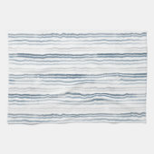 Thin Watercolor Stripes, Slate Blue, Gray, White Geschirrtuch (Horizontal)
