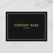 Thin white border, gold text, black