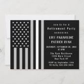Thin White Line American Flag EMS Retirement Party Einladung (Vorderseite)
