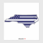 Thin White Line Flag North Carolina Aufkleber (Blatt)
