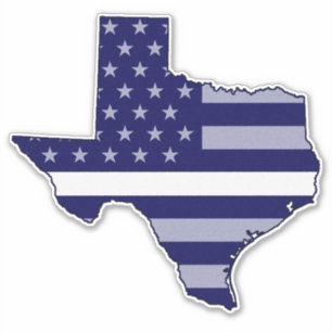Thin White Line Flag Texas Aufkleber
