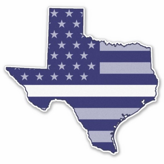 Thin White Line Flag Texas Aufkleber (Vorderseite)