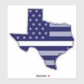 Thin White Line Flag Texas Aufkleber (Blatt)