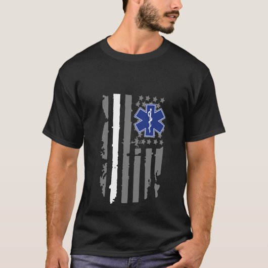 Thin White Line Proud EMS EMT Paramedic Nurse Medi T-Shirt (Vorderseite)