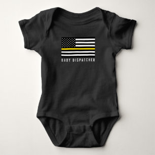 Thin Yellow Line American Flag Baby Dispatcher Strampler