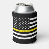 Thin Yellow Line American Flag Monogram Dispatcher Dosenkühler (Kanne Rückseite)
