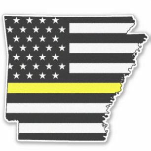 Thin Yellow Line Arkansas Flag Aufkleber