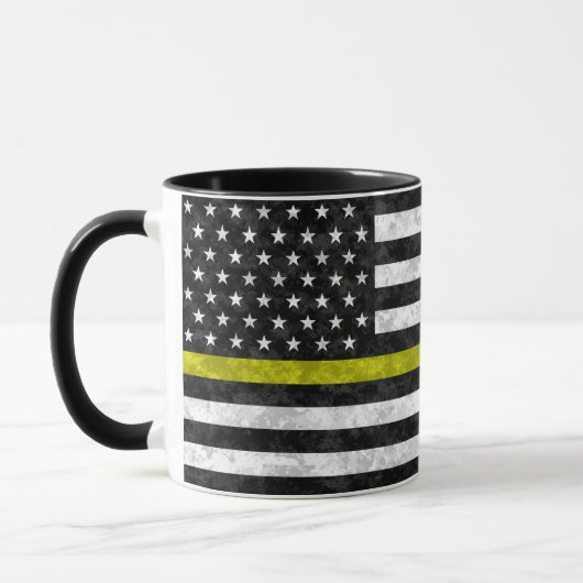 Thin Yellow Line Camouflage Tasse (Links)