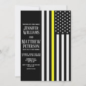Thin Yellow Line Dispatcher Flag Hochzeit Einladung (Vorderseite)