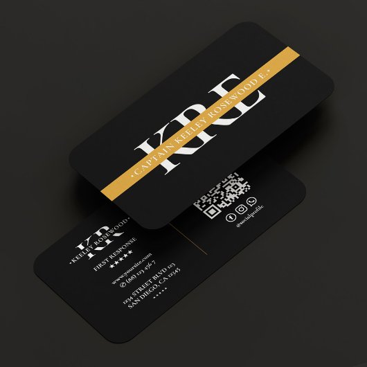 Thin Yellow Line Dispatcher Rescue Modern Visitenkarte