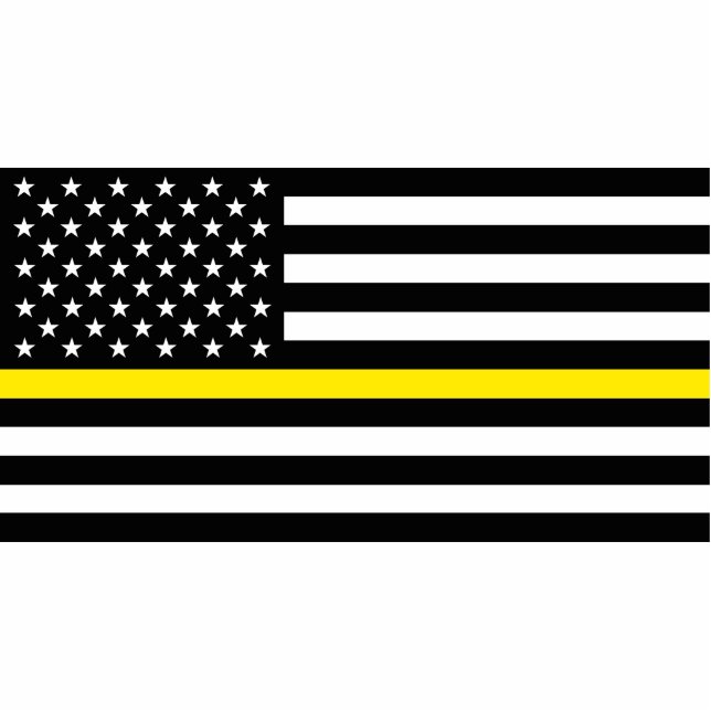 Thin Yellow Line Dispatchers Flag Freistehende Fotoskulptur (Vorne)