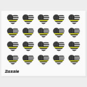 Thin Yellow Line Flag Herz-Aufkleber (Blatt)
