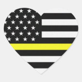 Thin Yellow Line Flag Herz-Aufkleber (Vorderseite)