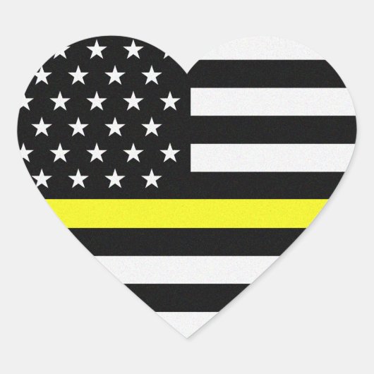 Thin Yellow Line Flag Herz-Aufkleber (Vorderseite)