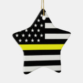 Thin Yellow Line-Flag Keramik Ornament (Rechts)