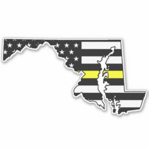 Thin Yellow Line Flag Maryland Aufkleber