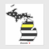 Thin Yellow Line Flag Michigan Aufkleber (Blatt)