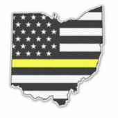 Thin Yellow Line Flag Ohio Aufkleber (Vorderseite)