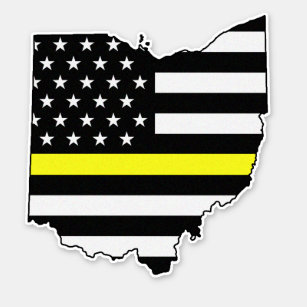 Thin Yellow Line Flag Ohio Aufkleber