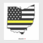 Thin Yellow Line Flag Ohio Aufkleber (Blatt)