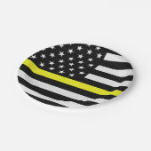Thin Yellow Line-Flag Pappteller (Schrägansicht)