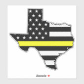 Thin Yellow Line Flag Texas Aufkleber (Blatt)