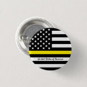 Thin Yellow Line Flag, USA Dispatchers / Services Button (Vorne & Hinten)