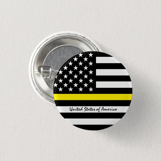 Thin Yellow Line Flag, USA Dispatchers / Services Button (Vorne & Hinten)