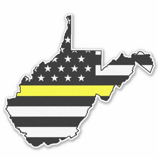 Thin Yellow Line Flag West Virginia Aufkleber (Vorderseite)