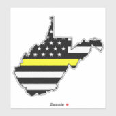 Thin Yellow Line Flag West Virginia Aufkleber (Blatt)