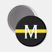 Thin Yellow Line Monogramm verwerfen Magnet (Vorderseite/Rückseite)