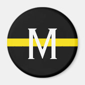 Thin Yellow Line Monogramm verwerfen Magnet (Vorne)