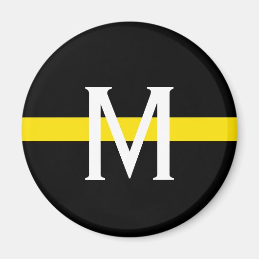Thin Yellow Line Monogramm verwerfen Magnet (Vorne)