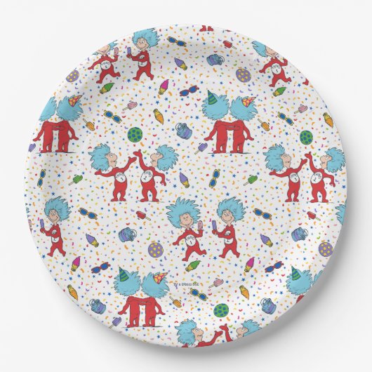 Thing Eins Thing Zwei Feier-Muster Pappteller (Vorderseite)