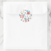 Thing Eins Thing Zwei Feier Muster Runder Aufkleber (Tasche)
