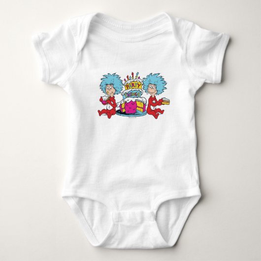 Thing Eins Thing Zwei Party Dinge Baby Strampler (Vorderseite)