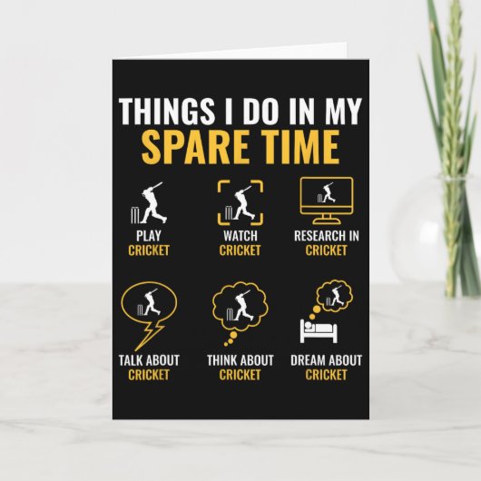 Thing I Do In My Spare Time Cricket Sport Cricket  Karte (Vorderseite)