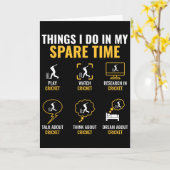 Thing I Do In My Spare Time Cricket Sport Cricket  Karte (Gelbe Blume)