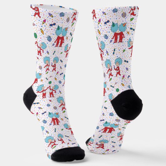 Thing One Thing Two Feier Muster Socken (Gewinkelt)
