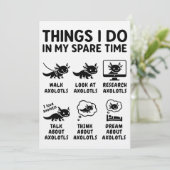 Things I Do In My Spare Time Axolotl Hobby Einladung (Stehend Vorderseite)