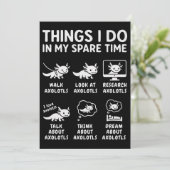 Things I Do In My Spare Time Axolotl Hobby Einladung (Stehend Vorderseite)